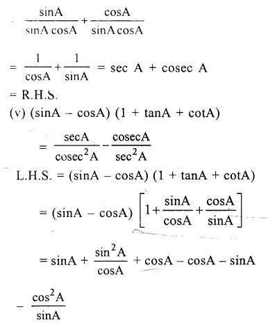 Selina Concise Mathematics Class 10 ICSE Solutions Chapter 21 Trigonometrical Identities Ex 21E Q10.7