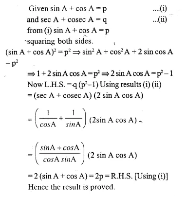 Selina Concise Mathematics Class 10 ICSE Solutions Chapter 21 Trigonometrical Identities Ex 21E Q2.1