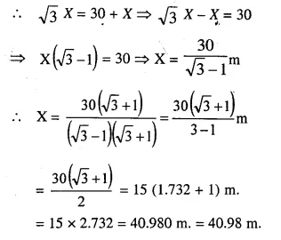 Selina Concise Mathematics Class 10 ICSE Solutions Chapter 22 Heights and Distances Ex 22B Q1.2