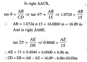 Selina Concise Mathematics Class 10 ICSE Solutions Chapter 22 Heights and Distances Ex 22B Q6.2