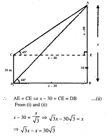 Selina Concise Mathematics Class 10 ICSE Solutions Chapter 22 Heights and Distances Ex 22B Q7.2