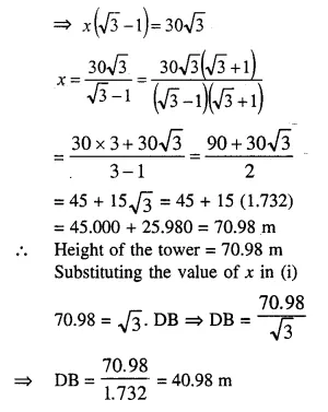 Selina Concise Mathematics Class 10 ICSE Solutions Chapter 22 Heights and Distances Ex 22B Q7.3