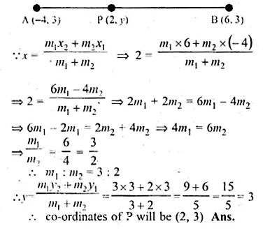 ML Aggarwal Class 10 Solutions for ICSE Maths Chapter 11 Section Formula Chapter Test Q12.1