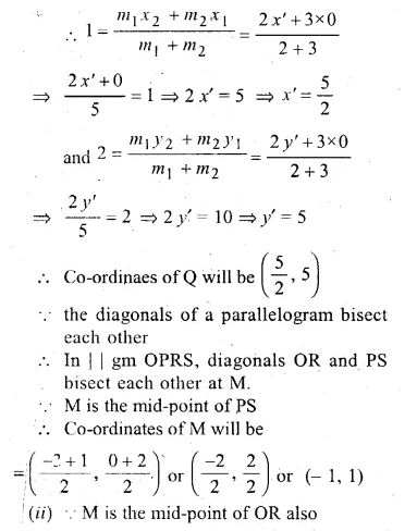 ML Aggarwal Class 10 Solutions for ICSE Maths Chapter 11 Section Formula Chapter Test Q18.2