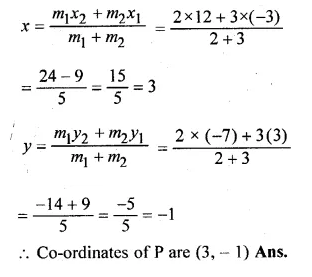 ML Aggarwal Class 10 Solutions for ICSE Maths Chapter 11 Section Formula Ex 11 Q2.1