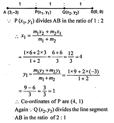 ML Aggarwal Class 10 Solutions for ICSE Maths Chapter 11 Section Formula Ex 11 Q4.1