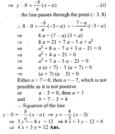 ML Aggarwal Class 10 Solutions for ICSE Maths Chapter 12 Equation of a Straight Line Chapter Test Q15.2