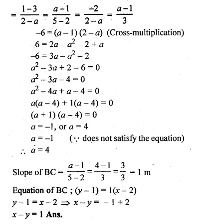 ML Aggarwal Class 10 Solutions for ICSE Maths Chapter 12 Equation of a Straight Line Ex 12.1 Q20.1