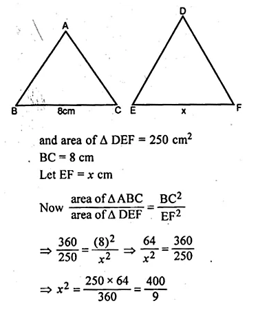 ML Aggarwal Class 10 Solutions for ICSE Maths Chapter 13 Similarity Chapter Test Q8.1