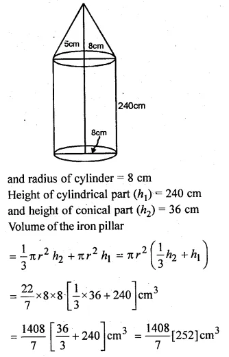 ML Aggarwal Class 10 Solutions for ICSE Maths Chapter 17 Mensuration Chapter Test Q13.1