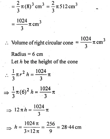 ML Aggarwal Class 10 Solutions for ICSE Maths Chapter 17 Mensuration Chapter Test Q19.1