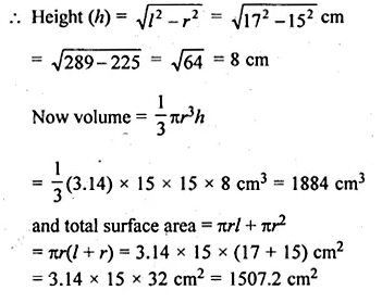 ML Aggarwal Class 10 Solutions for ICSE Maths Chapter 17 Mensuration Chapter Test Q3.1