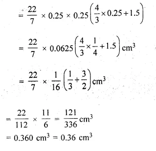 ML Aggarwal Class 10 Solutions for ICSE Maths Chapter 17 Mensuration Chapter Test Q8.2