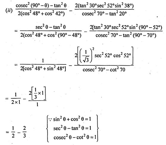 ML Aggarwal Class 10 Solutions for ICSE Maths Chapter 18 Trigonometric Identities Ex 18 Q10.2