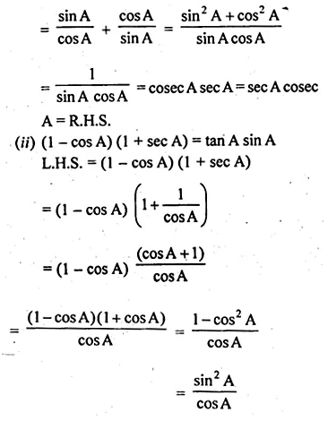 ML Aggarwal Class 10 Solutions for ICSE Maths Chapter 18 Trigonometric Identities Ex 18 Q13.1