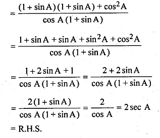 ML Aggarwal Class 10 Solutions for ICSE Maths Chapter 18 Trigonometric Identities Ex 18 Q17.1