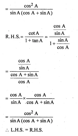 ML Aggarwal Class 10 Solutions for ICSE Maths Chapter 18 Trigonometric Identities Ex 18 Q18.4