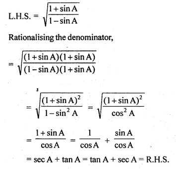 ML Aggarwal Class 10 Solutions for ICSE Maths Chapter 18 Trigonometric Identities Ex 18 Q23.1