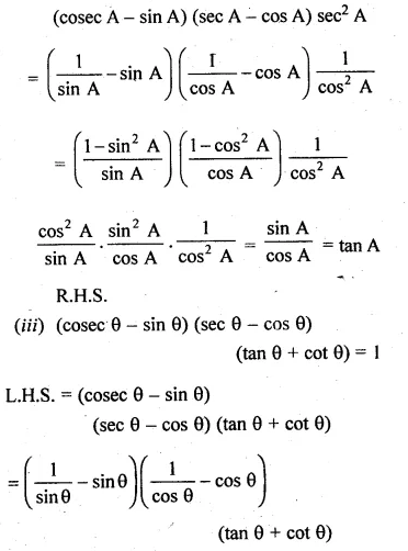 ML Aggarwal Class 10 Solutions for ICSE Maths Chapter 18 Trigonometric Identities Ex 18 Q28.2