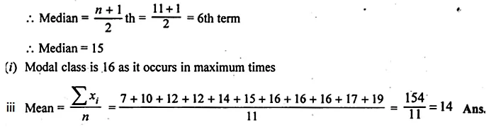 ML Aggarwal Class 10 Solutions for ICSE Maths Chapter 21 Measures of Central Tendency Ex 21.3 Q6.1