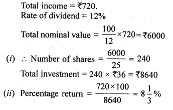 ML Aggarwal Class 10 Solutions for ICSE Maths Chapter 3 Shares and Dividends Ex 3 Q7.1