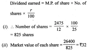 ML Aggarwal Class 10 Solutions for ICSE Maths Chapter 3 Shares and Dividends Ex 3 Q8.1