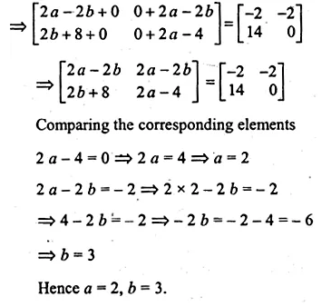 ML Aggarwal Class 10 Solutions for ICSE Maths Chapter 8 Matrices Chapter Test Q12.1