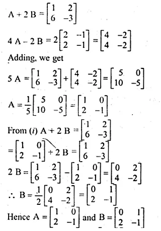 ML Aggarwal Class 10 Solutions for ICSE Maths Chapter 8 Matrices Chapter Test Q4.1