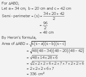 RS Aggarwal Solutions Class 10 Chapter 17 Perimeter and Areas of Plane Figures Test Yourself 18