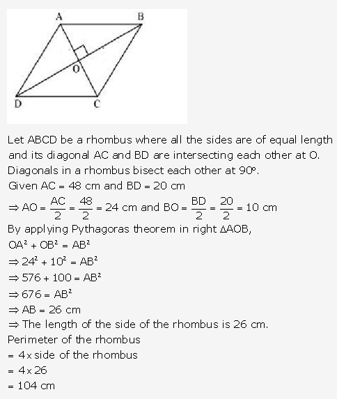 RS Aggarwal Solutions Class 10 Chapter 17 Perimeter and Areas of Plane Figures Test Yourself 21