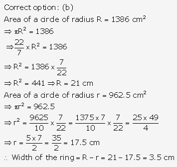 RS Aggarwal Solutions Class 10 Chapter 18 Areas of Circle, Sector and Segment MCQ 15