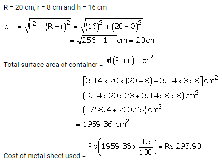 RS Aggarwal Solutions Class 10 Chapter 19 Volume and Surface Areas of Solids Ex 19c 9