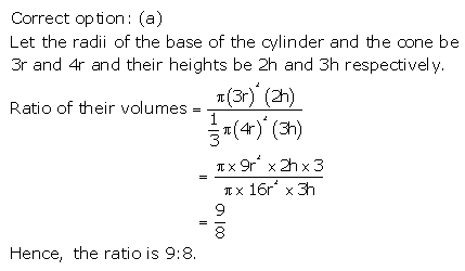 RS Aggarwal Solutions Class 10 Chapter 19 Volume and Surface Areas of Solids MCQ 52