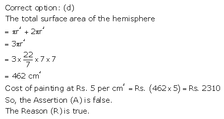 RS Aggarwal Solutions Class 10 Chapter 19 Volume and Surface Areas of Solids MCQ 69