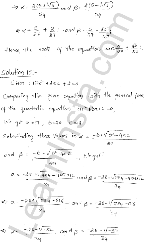 RD Sharma Class 11 Solutions Chapter 14 Quadratic Equations Ex 14.1 1.11