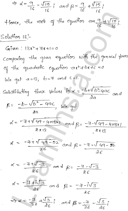 RD Sharma Class 11 Solutions Chapter 14 Quadratic Equations Ex 14.1 1.14
