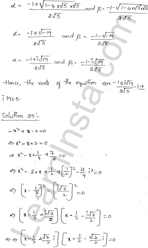 RD Sharma Class 11 Solutions Chapter 14 Quadratic Equations Ex 14.1 1.20