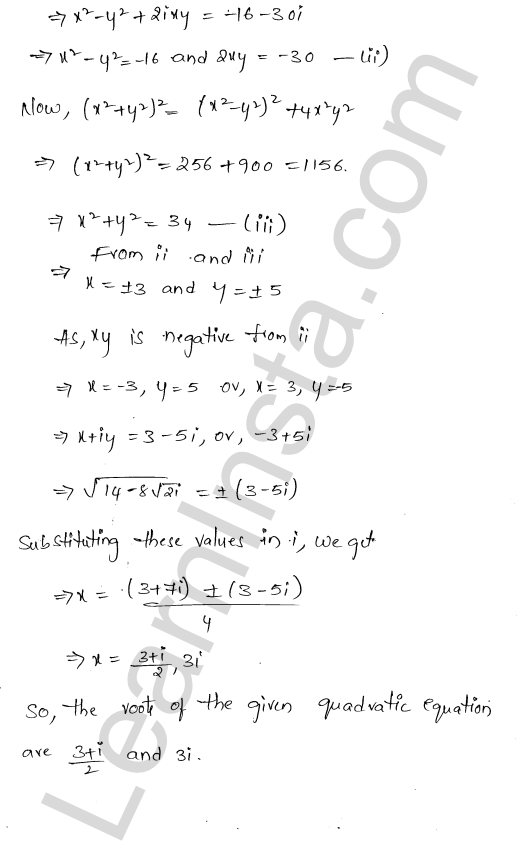 RD Sharma Class 11 Solutions Chapter 14 Quadratic Equations Ex 14.2 1.13