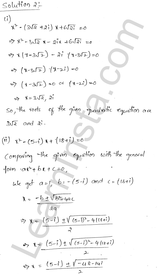 RD Sharma Class 11 Solutions Chapter 14 Quadratic Equations Ex 14.2 1.3