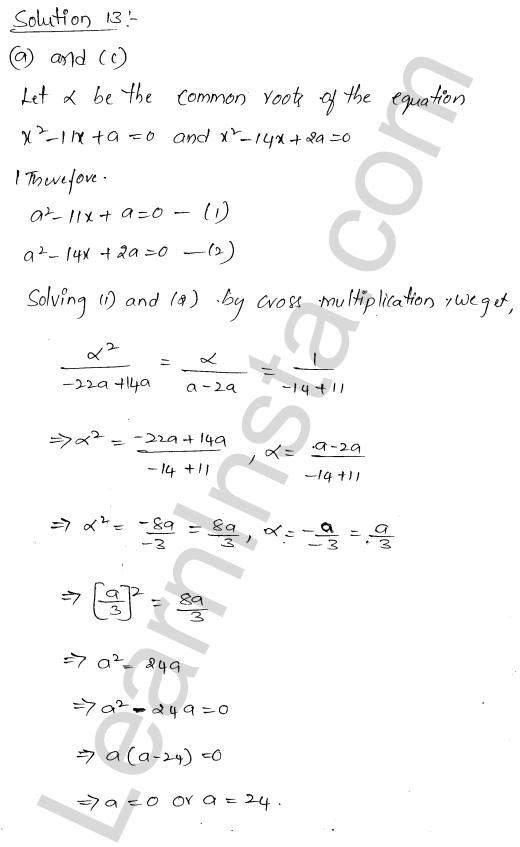 RD Sharma Class 11 Solutions Chapter 14 Quadratic Equations MCQ 1.11