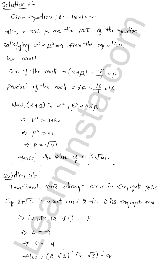 RD Sharma Class 11 Solutions Chapter 14 Quadratic Equations VSAQ 1.2