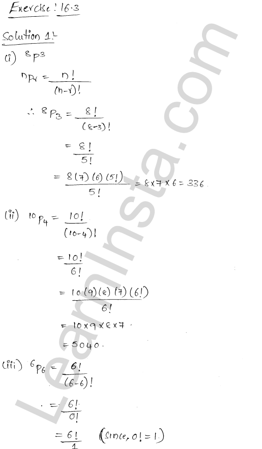 RD Sharma Class 11 Solutions Chapter 16 Permutations Ex 16.3 1.1