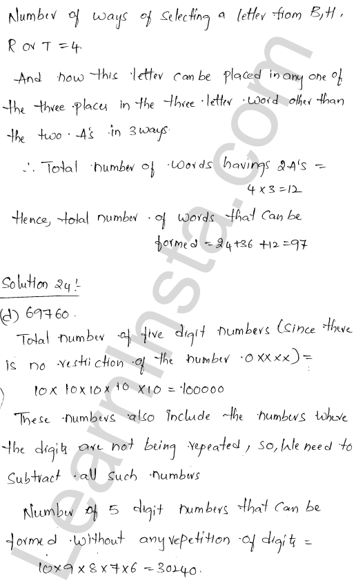 RD Sharma Class 11 Solutions Chapter 16 Permutations MCQ 1.16