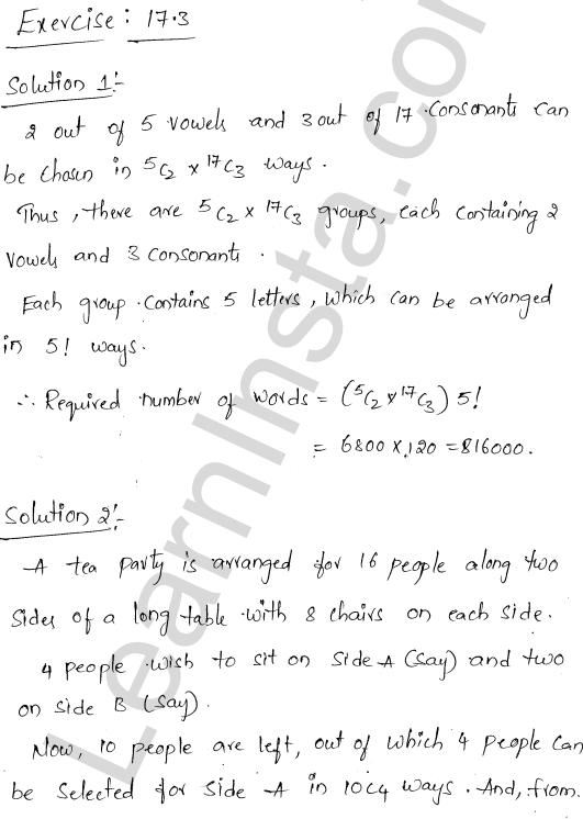 RD Sharma Class 11 Solutions Chapter 17 Combinations Ex 17.3 1.1