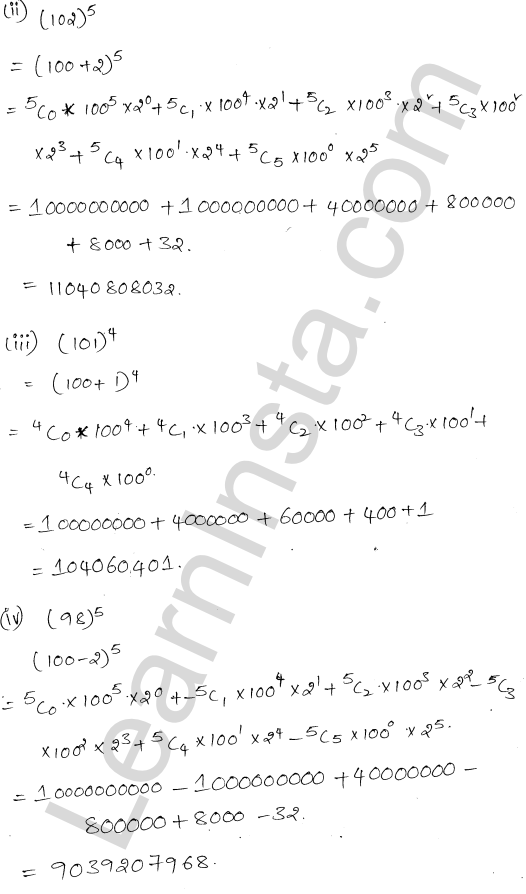 RD Sharma Class 11 Solutions Chapter 18 Binomial Theorem Ex 18.1 1.11