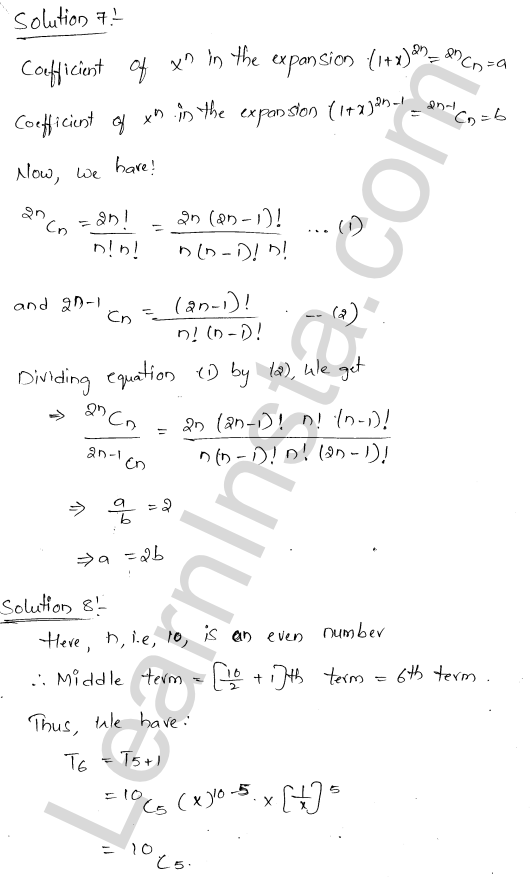 RD Sharma Class 11 Solutions Chapter 18 Binomial Theorem VSAQ 1.4
