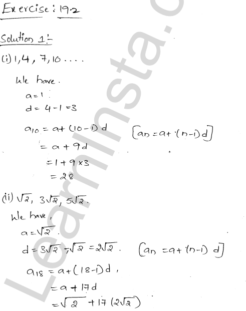 RD Sharma Class 11 Solutions Chapter 19 Arithmetic Progressions Ex 19.2 1.1
