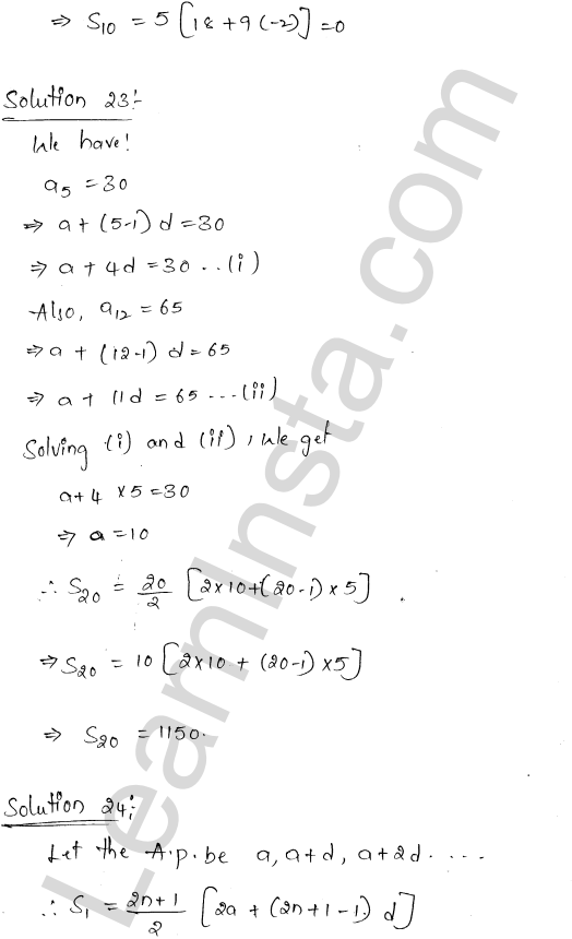 RD Sharma Class 11 Solutions Chapter 19 Arithmetic Progressions Ex 19.4 1.24