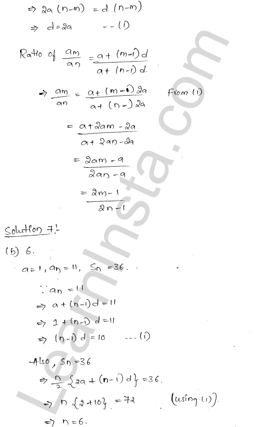 RD Sharma Class 11 Solutions Chapter 19 Arithmetic Progressions MCQ 1.5