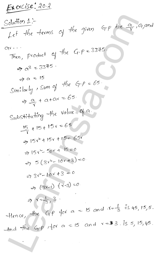 RD Sharma Class 11 Solutions Chapter 20 Geometric Progressions Ex 20.2 1.1